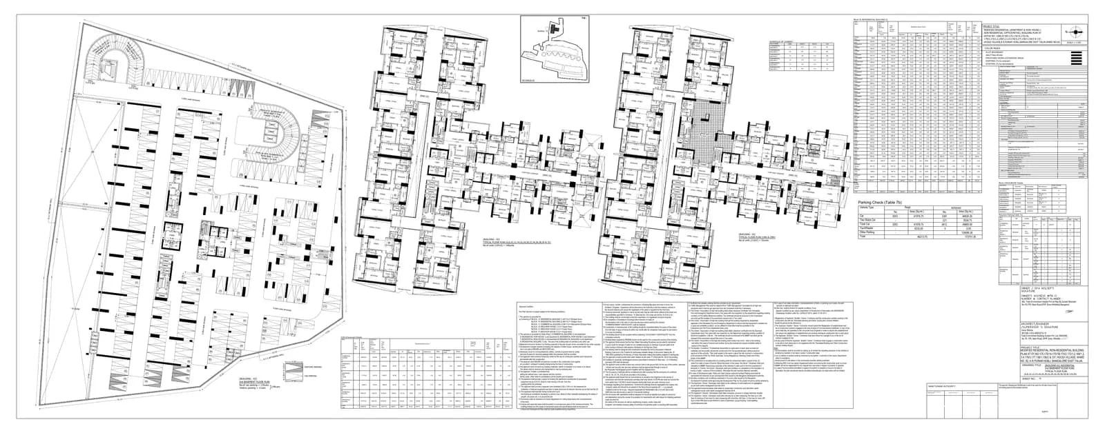 Pursuit Of A Radical Rhapsody: 4 Building 2- Residential 2 Basement and typ even floor plan (filed with Karnataka RERA)