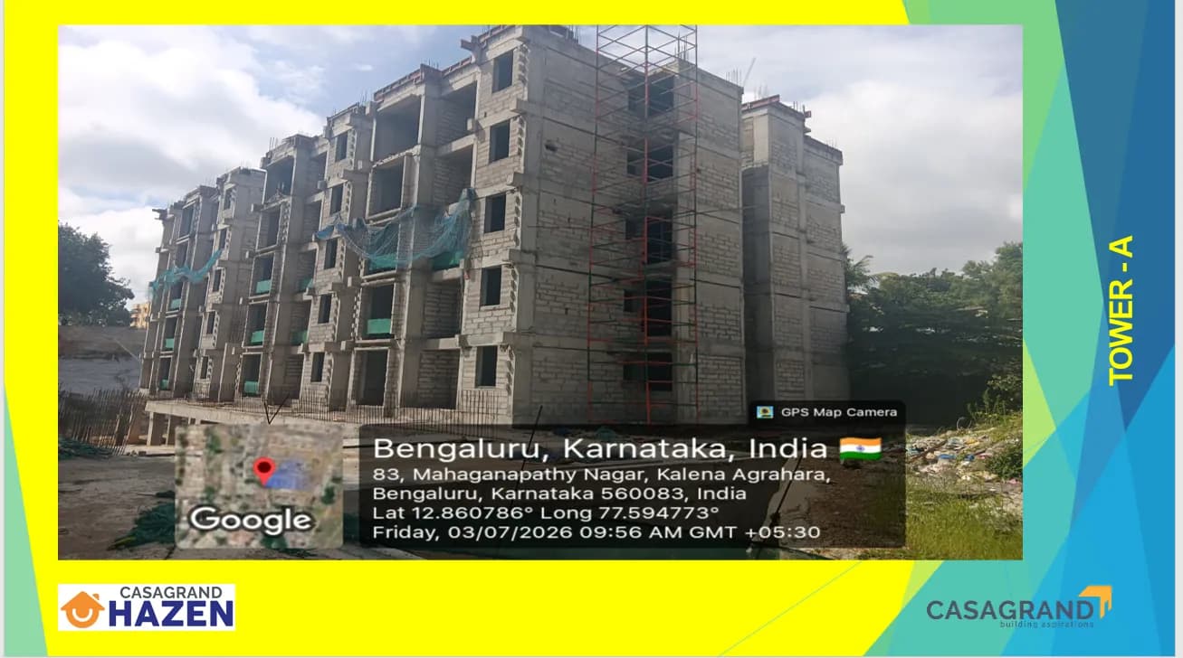 Casagrand Hazen: Site photo filed with Karnataka RERA