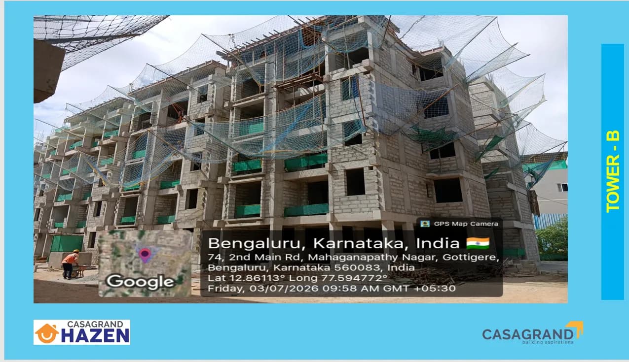 Casagrand Hazen: Site photo filed with Karnataka RERA