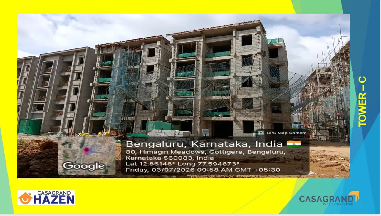 Casagrand Hazen: Site photo filed with Karnataka RERA