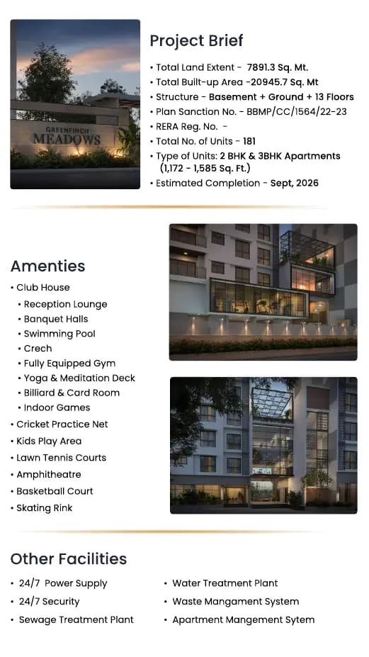 Greenfinch Meadows: Brochure, page 2 (filed with Karnataka RERA)