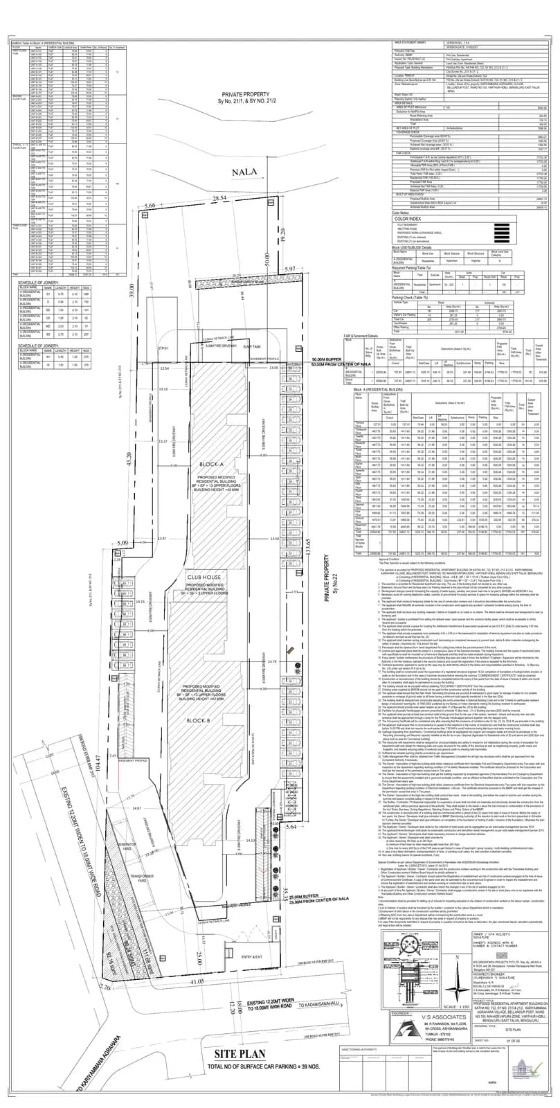 Greenfinch Meadows: Approved Building/Plotting Plan, page 1 (filed with Karnataka RERA)