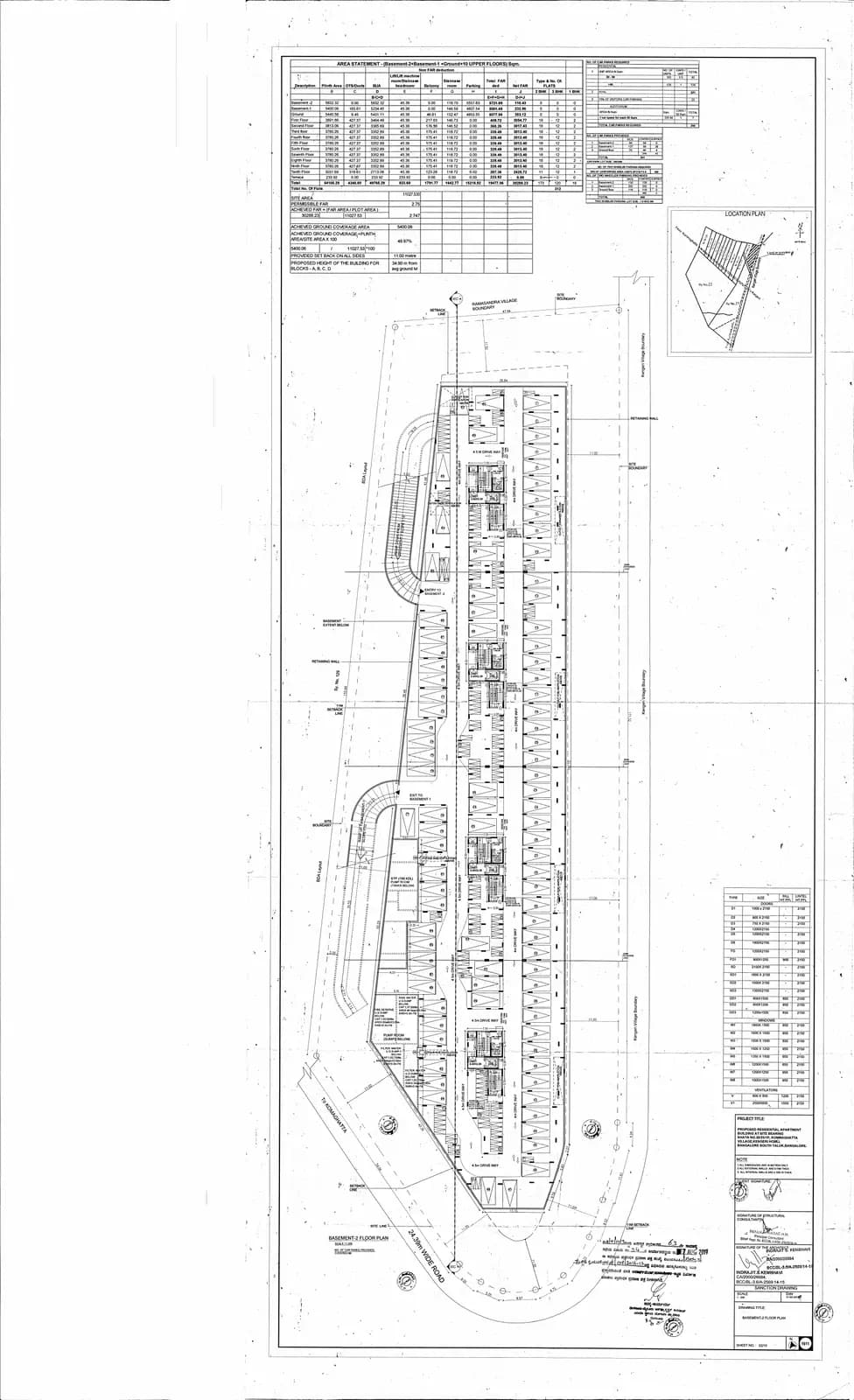 Mahaveer Highlands: 2 Basement Floor Plan.PDF (filed with Karnataka RERA)