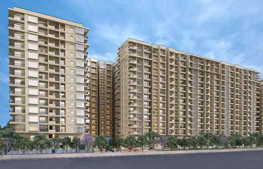 DS Max Sky Fields: Exterior render of the towers from the road (artist's impression) (artist’s impression)