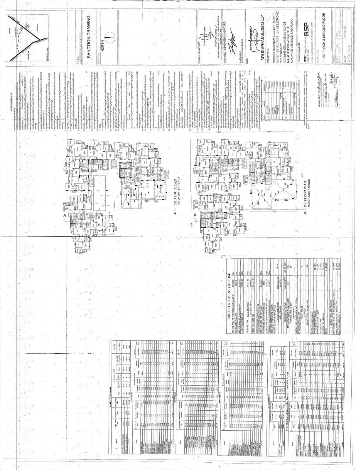 Inspira Tropical Garden: First & Second Floor Plan (filed with Karnataka RERA)
