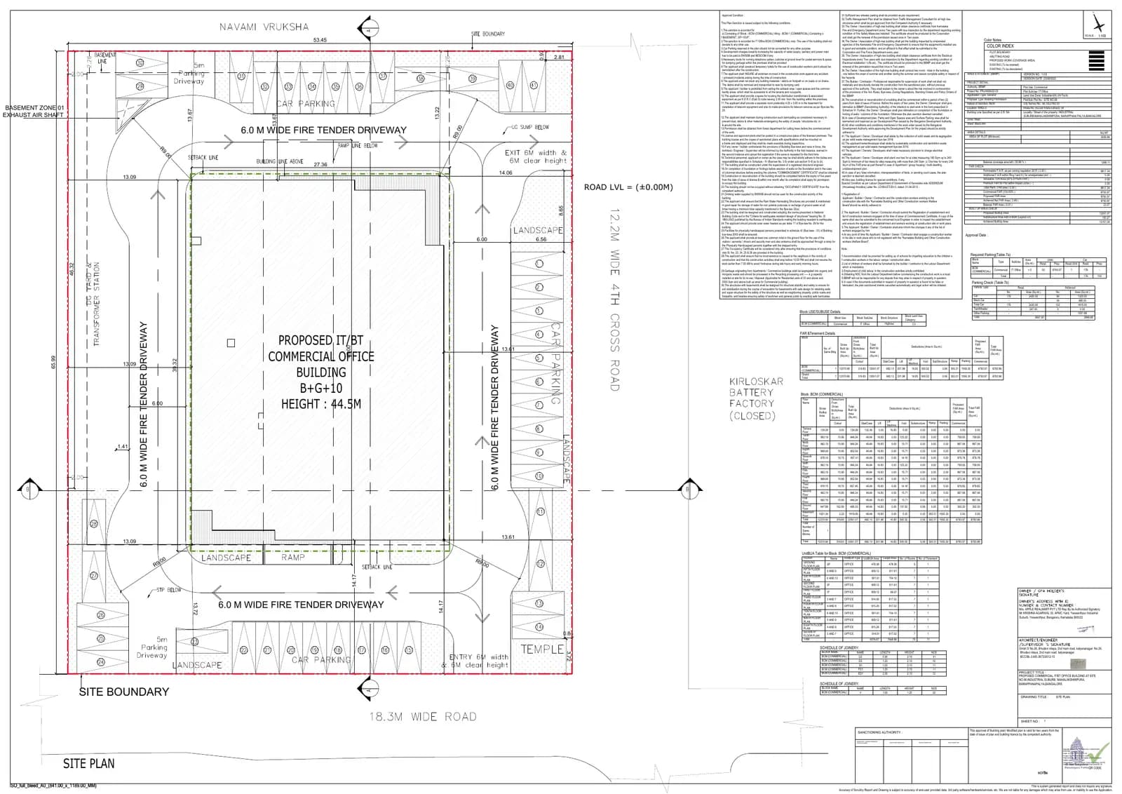 BCM Vertex: Approved Layout Plan (filed with Karnataka RERA)