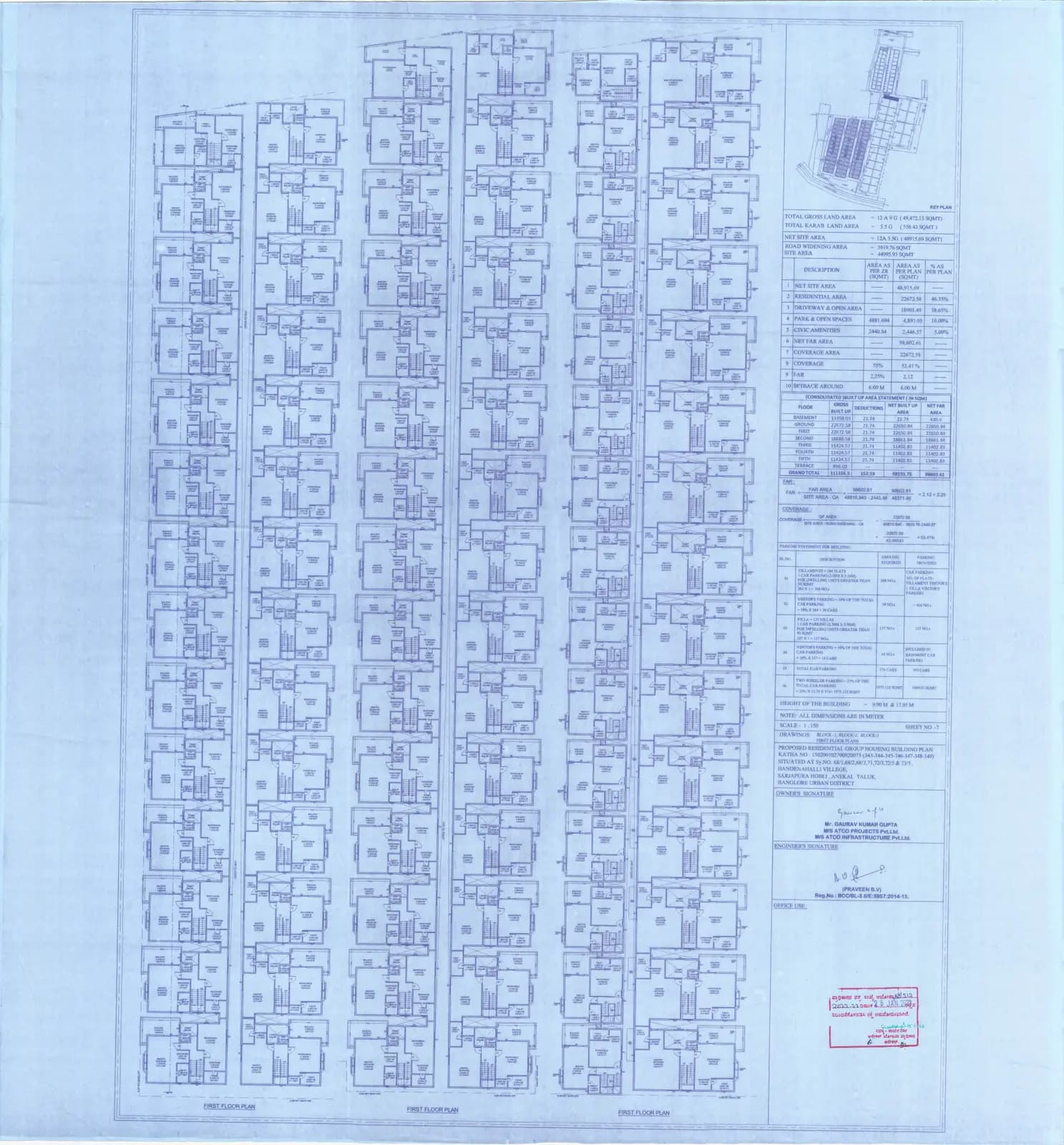Lavivant: 4B- Block-1, Block-2, Block-3- First Floor Plans (filed with Karnataka RERA)