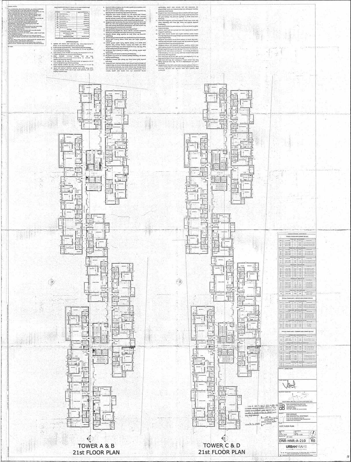 DNR Parklink: 21ST FLOOR PLAN (filed with Karnataka RERA)