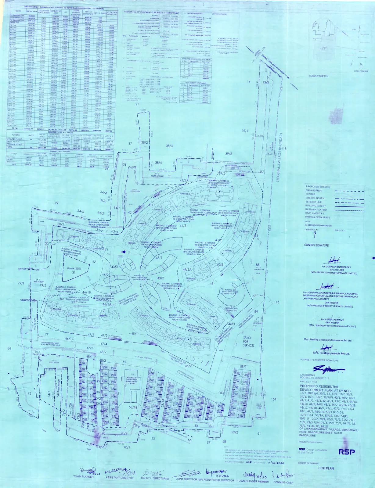 Prestige Park Grove: Approved Layout Plan (filed with Karnataka RERA)