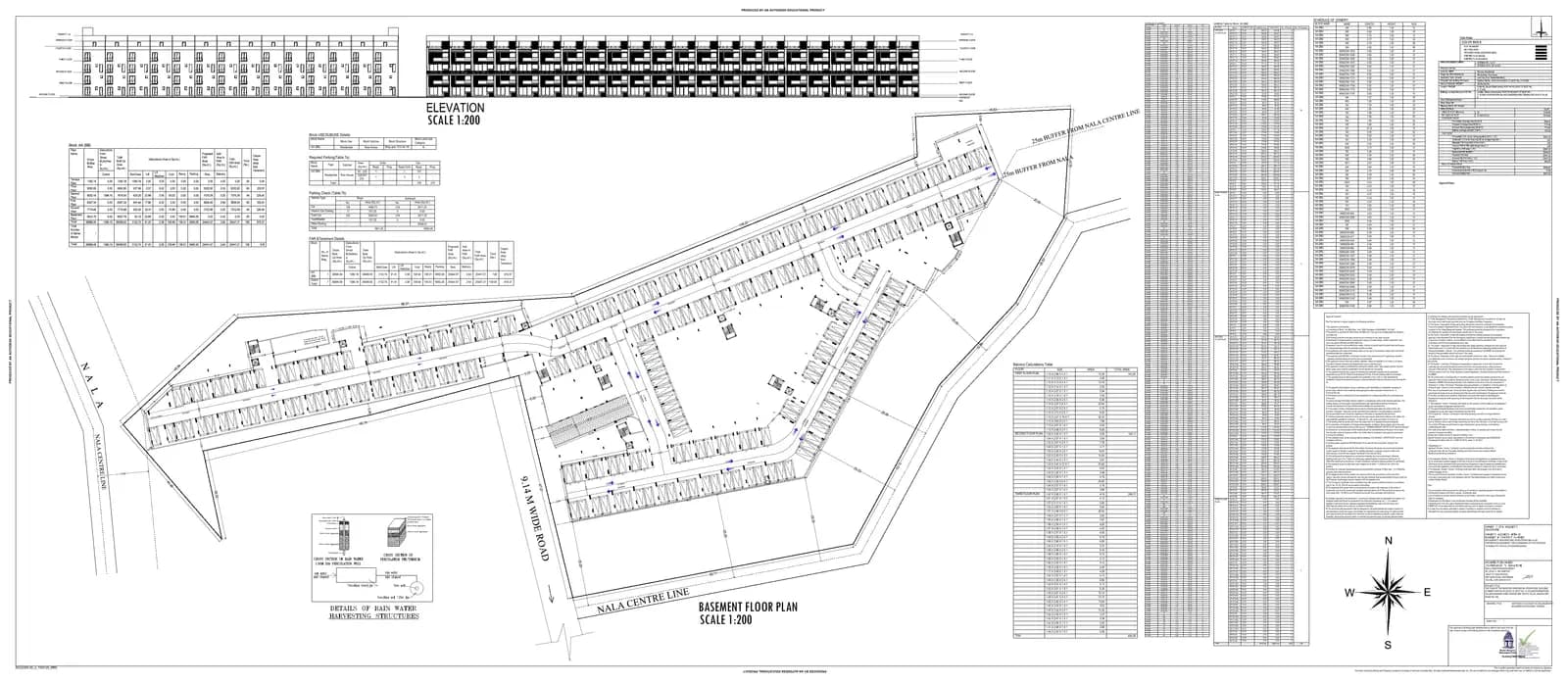 Gravity Aranya: 9 Basement floor and Elevation Plan (filed with Karnataka RERA)