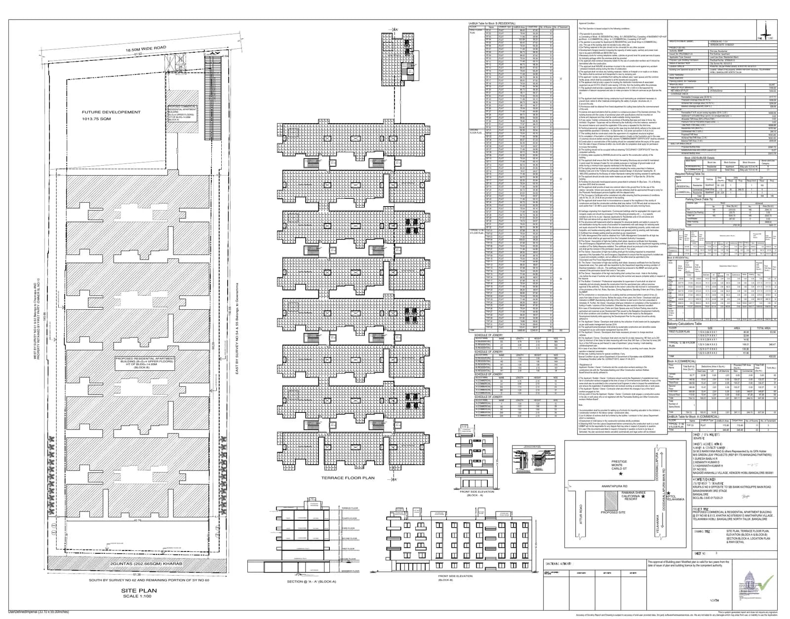 Divine Green Leaf: Terrace floor and Elevation plan.pdf (filed with Karnataka RERA)