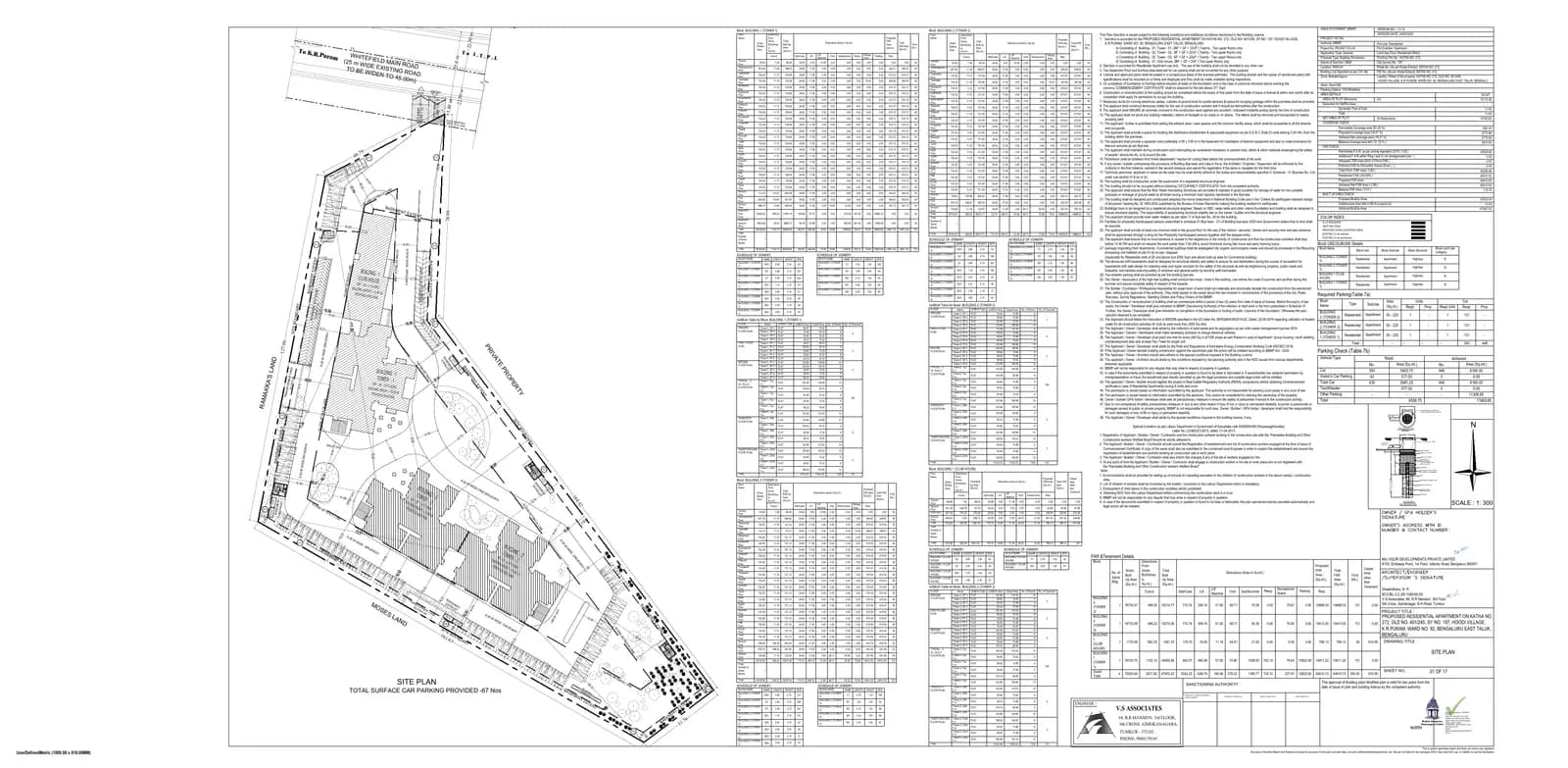 Embassy East Avenue: Approved Building/Plotting Plan, page 1 (filed with Karnataka RERA)