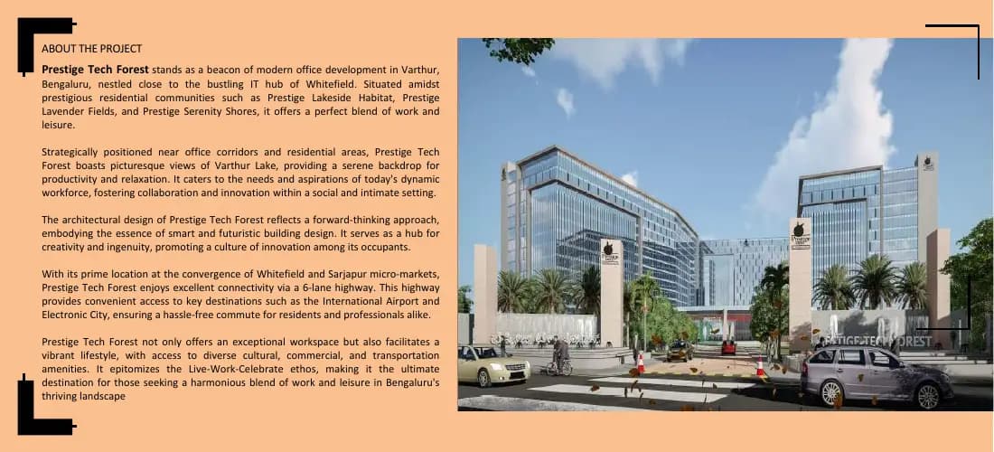Prestige Tech Forest: Brochure, page 2 (filed with Karnataka RERA)
