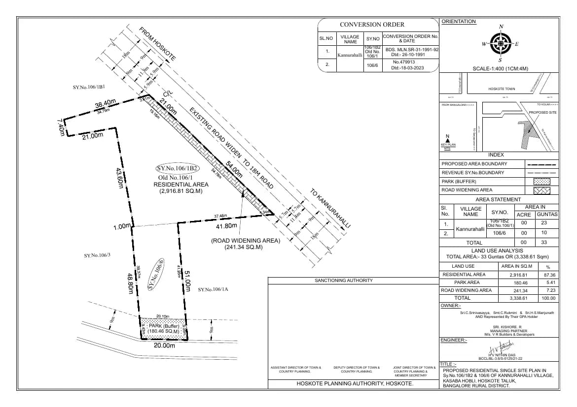 VR Sapphire: Existing Layout Plan (filed with Karnataka RERA)