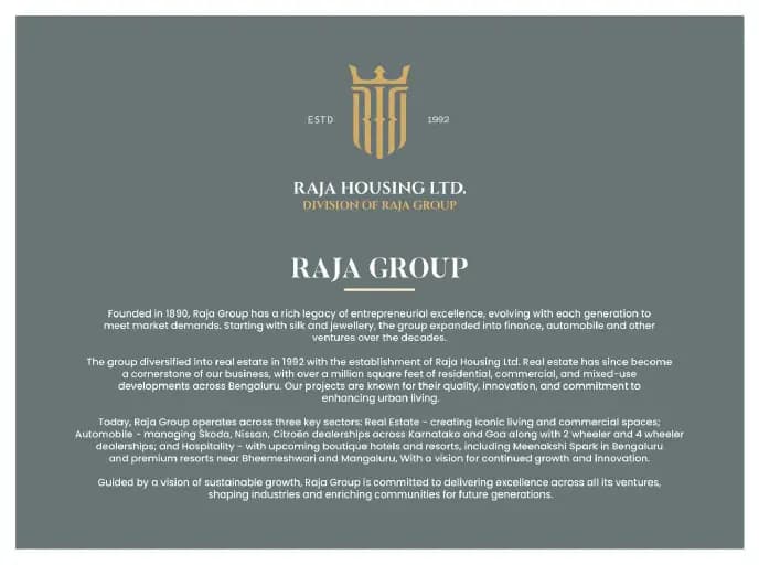 Raja Magnum: Brochure, page 2 (filed with Karnataka RERA)