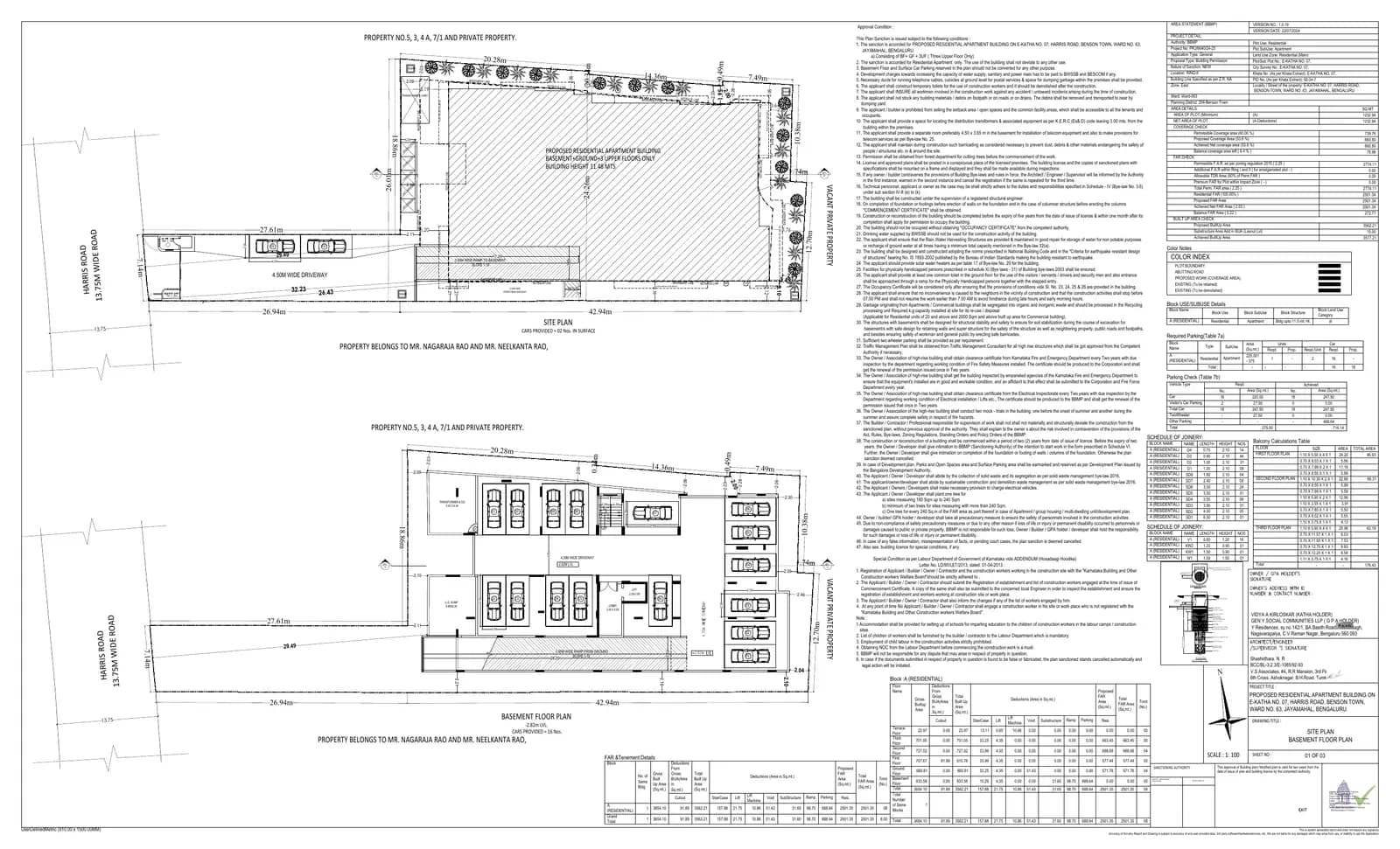 Oasis: Approved Building Plan, page 1 (filed with Karnataka RERA)