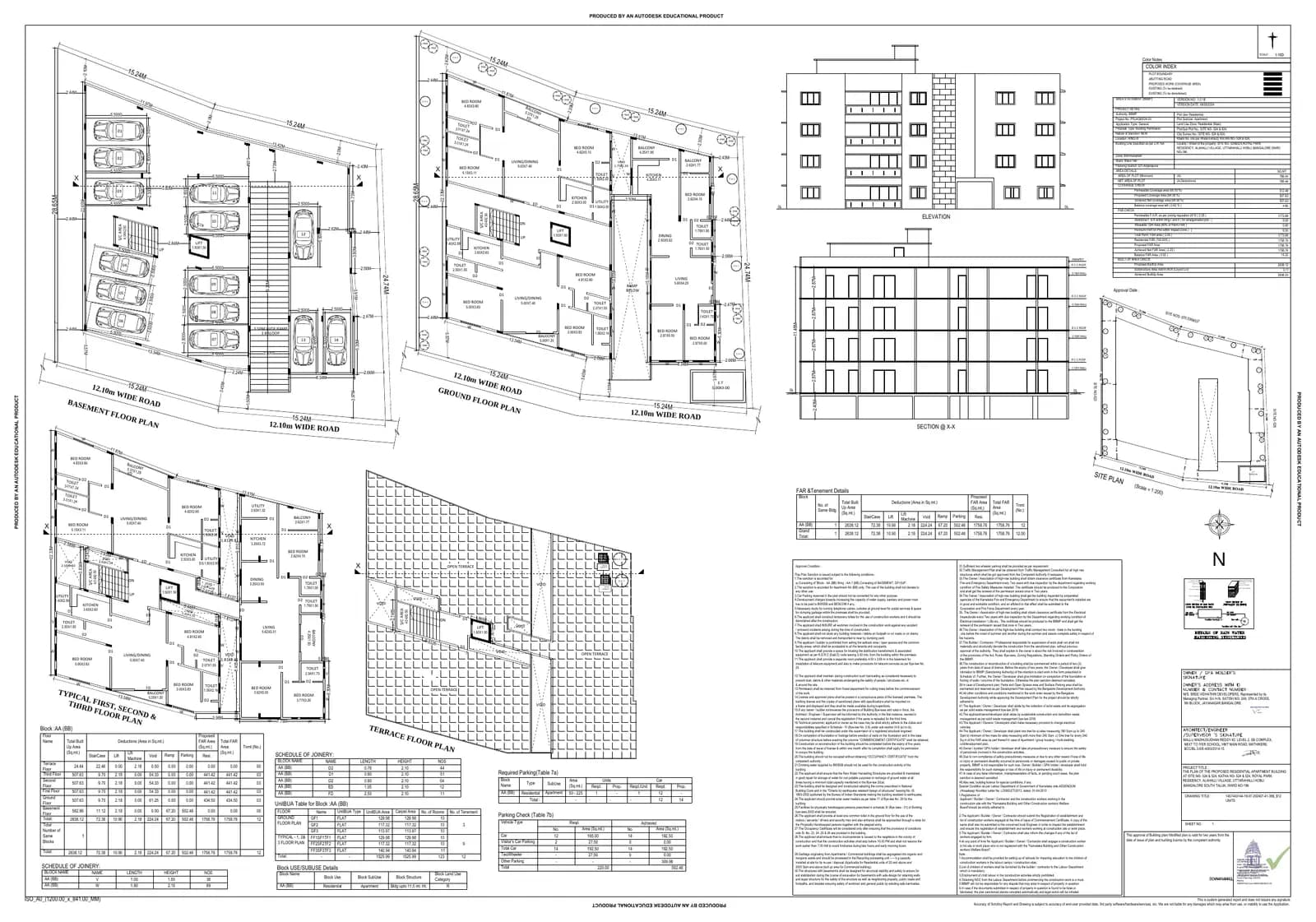 Celestial Charm: Annexure 12 approved building plan (filed with Karnataka RERA)