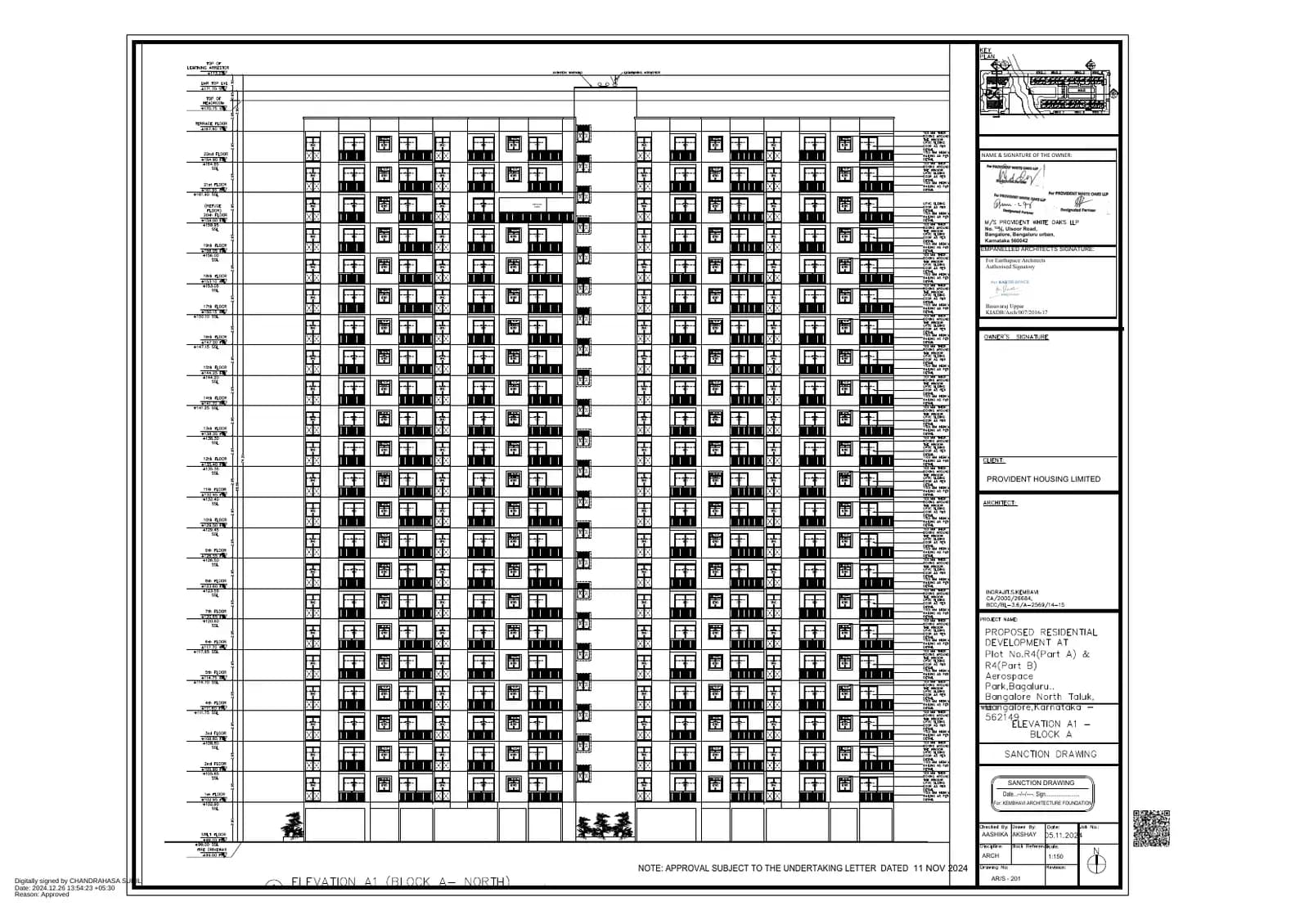 Provident Ecopolitan: DWG 5_Layout_Elevation Sheet6_DO3_KIADB_00118_24_25_ALT.pdf (filed with Karnataka RERA)