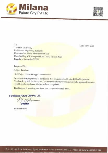Harappa Greenwoods 5: Brochure (filed with Karnataka RERA)