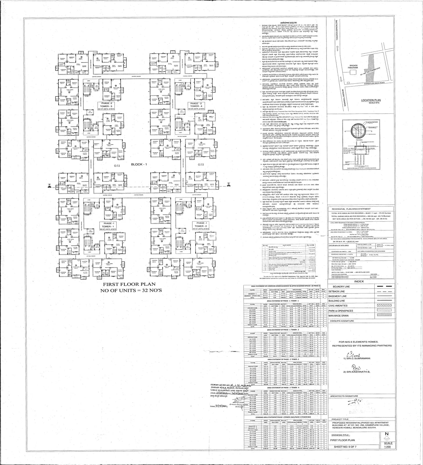 Urban Nest By 5 Elements: 1st Floor Plan.PDF (filed with Karnataka RERA)