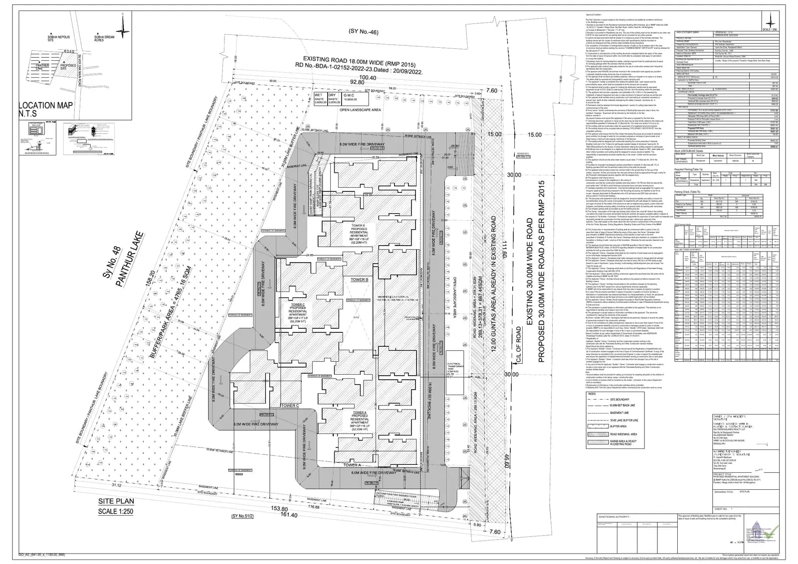 Akino: Approved Building Plan, page 1 (filed with Karnataka RERA)