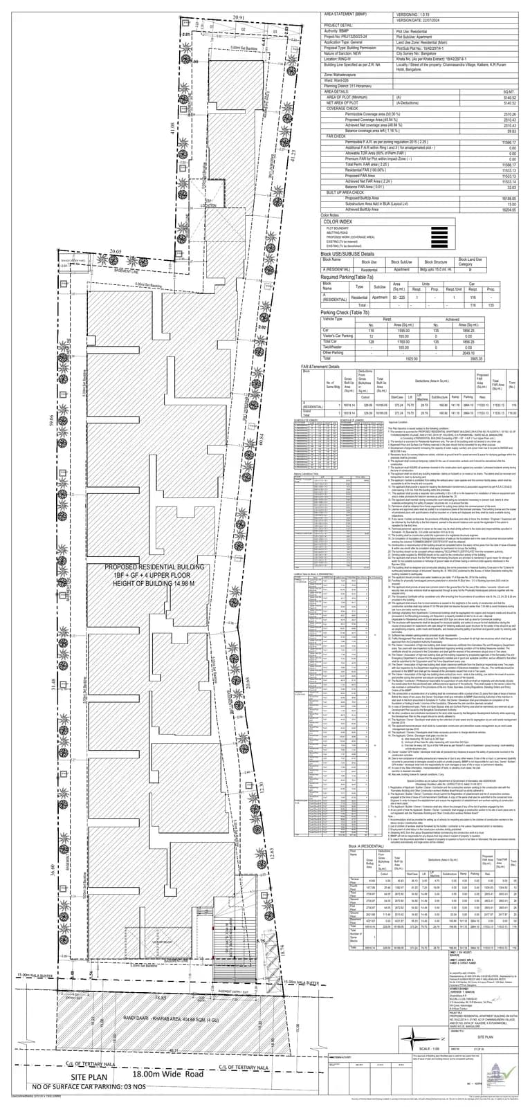 Kamadhenu Heights: Approved Building Plan, page 1 (filed with Karnataka RERA)
