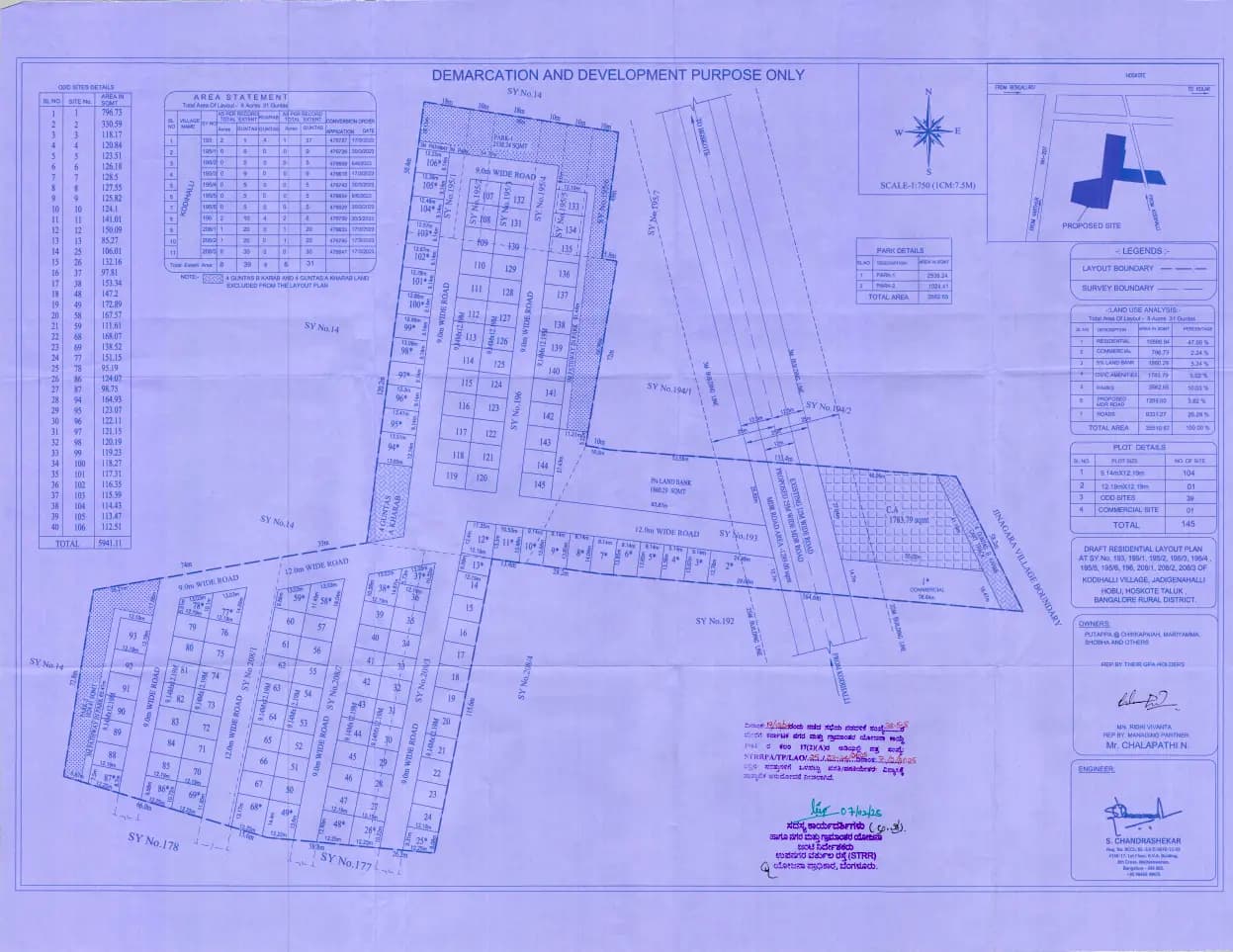 Ridhi Vivanta: Approved Layout Plan/Demarcation Plan (filed with Karnataka RERA)