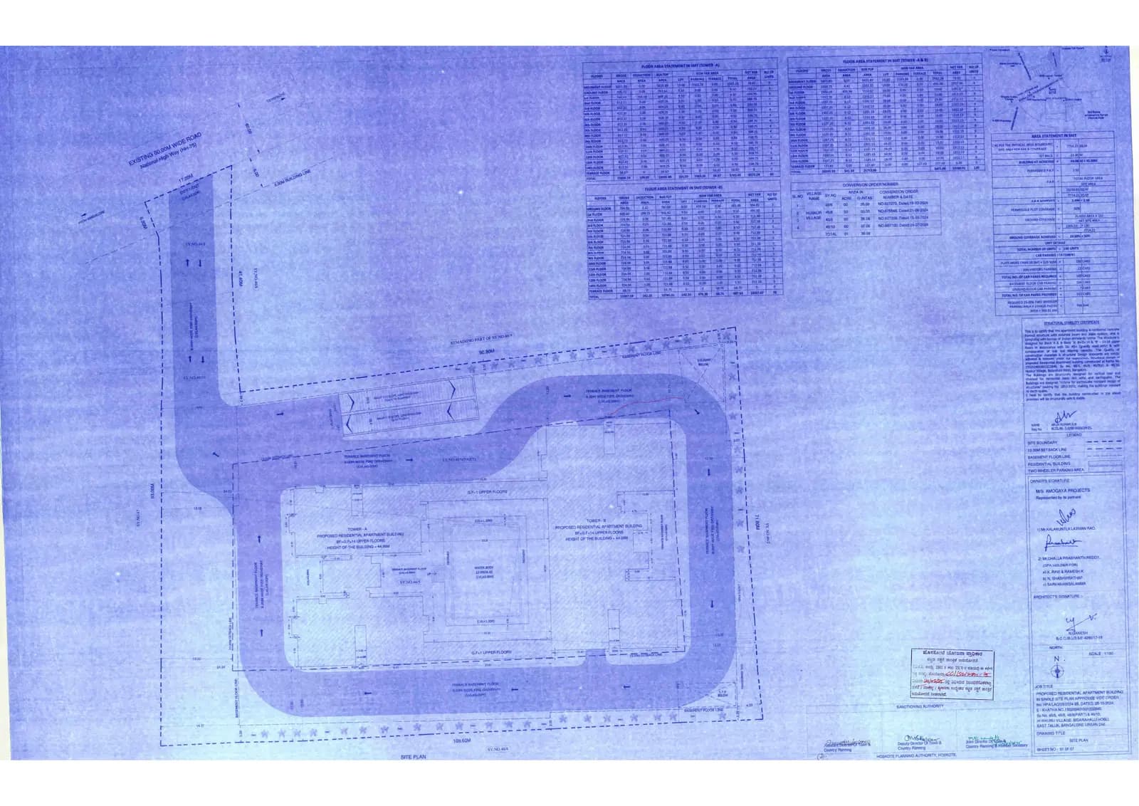Amogaya Adorit: Approved Building Plan, page 1 (filed with Karnataka RERA)