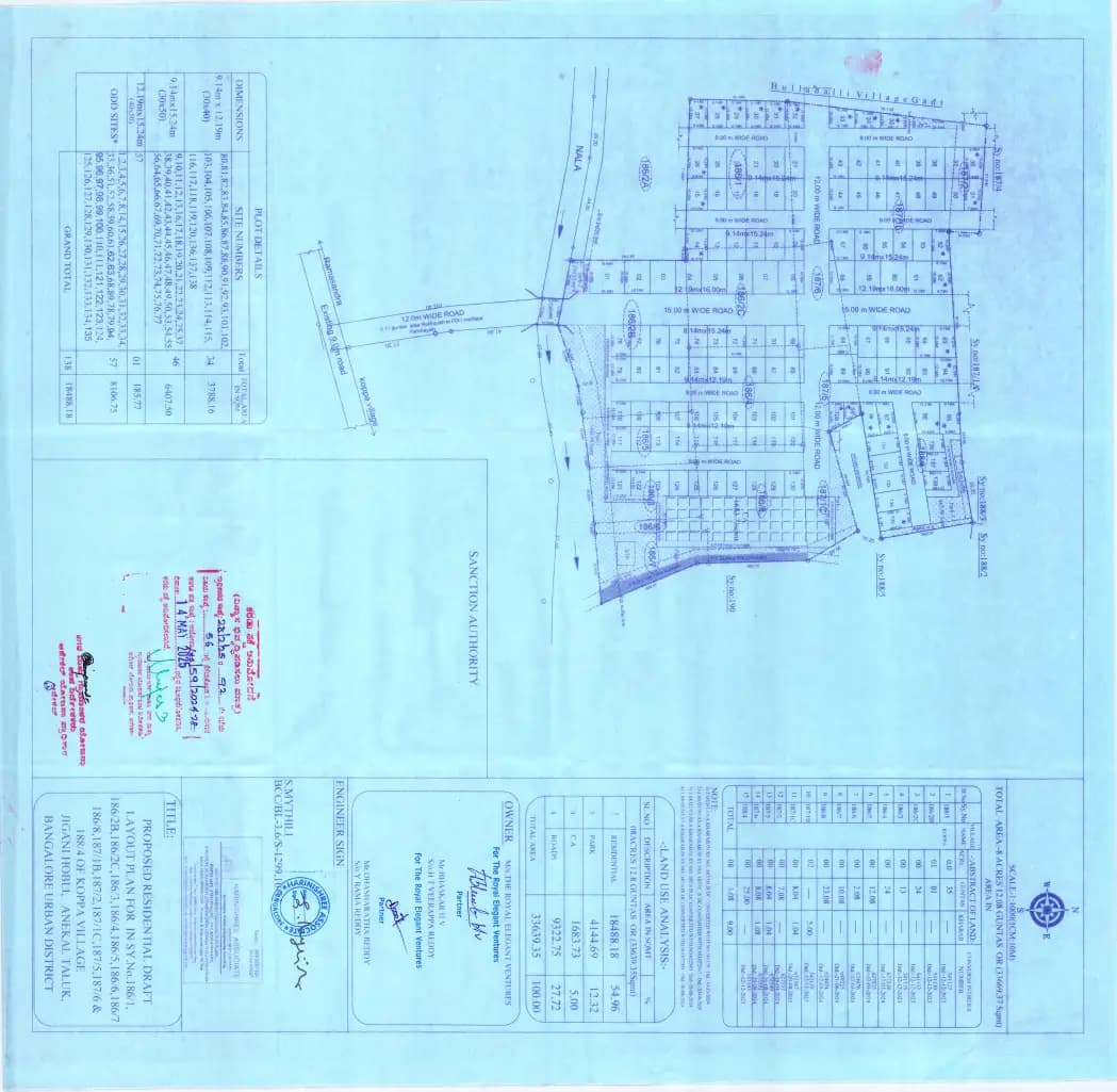 Kuteera: Approved Layout Plan/Demarcation Plan (filed with Karnataka RERA)