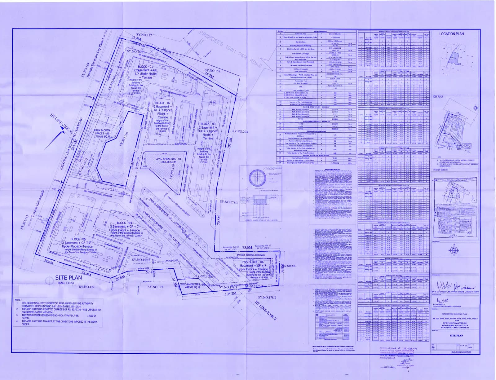 Bren Park City: Approved Building Plan (filed with Karnataka RERA)