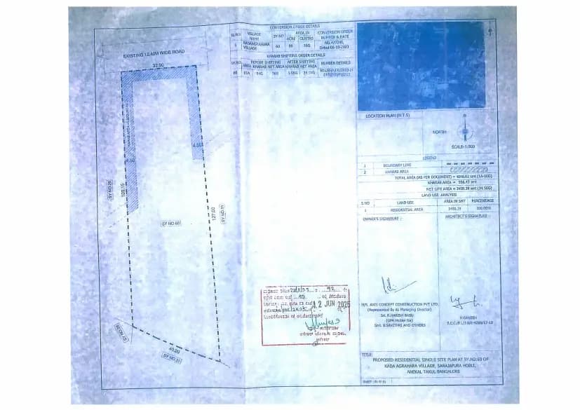 Axis Niran: Single Layout Plan 12-06-2025.pdf (filed with Karnataka RERA)