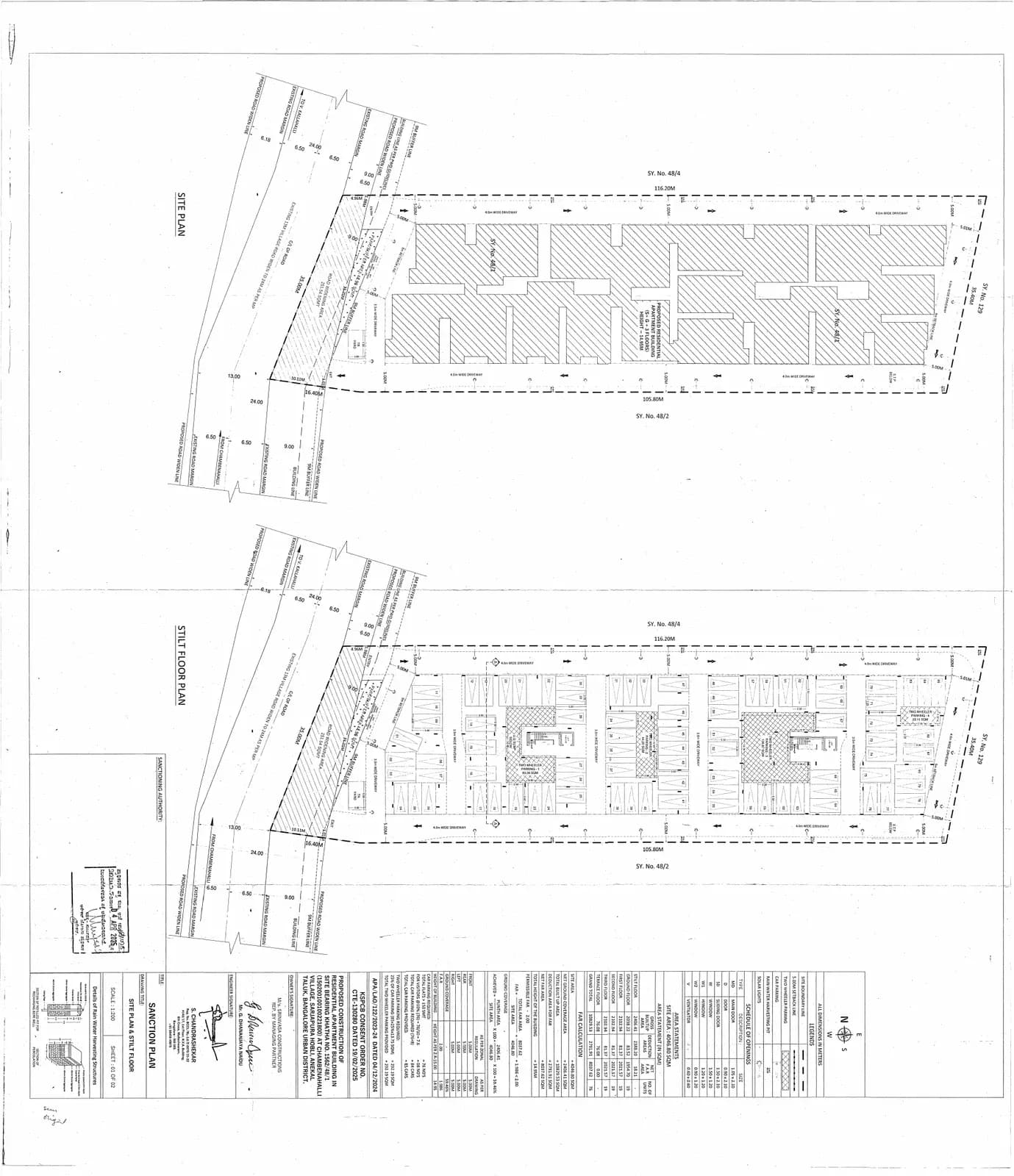 Srinis Pristine: Site and stilt floor plan.pdf (filed with Karnataka RERA)
