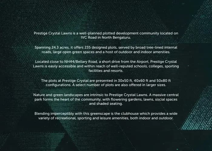 Prestige Crystal Lawns: Brochure, page 2 (filed with Karnataka RERA)