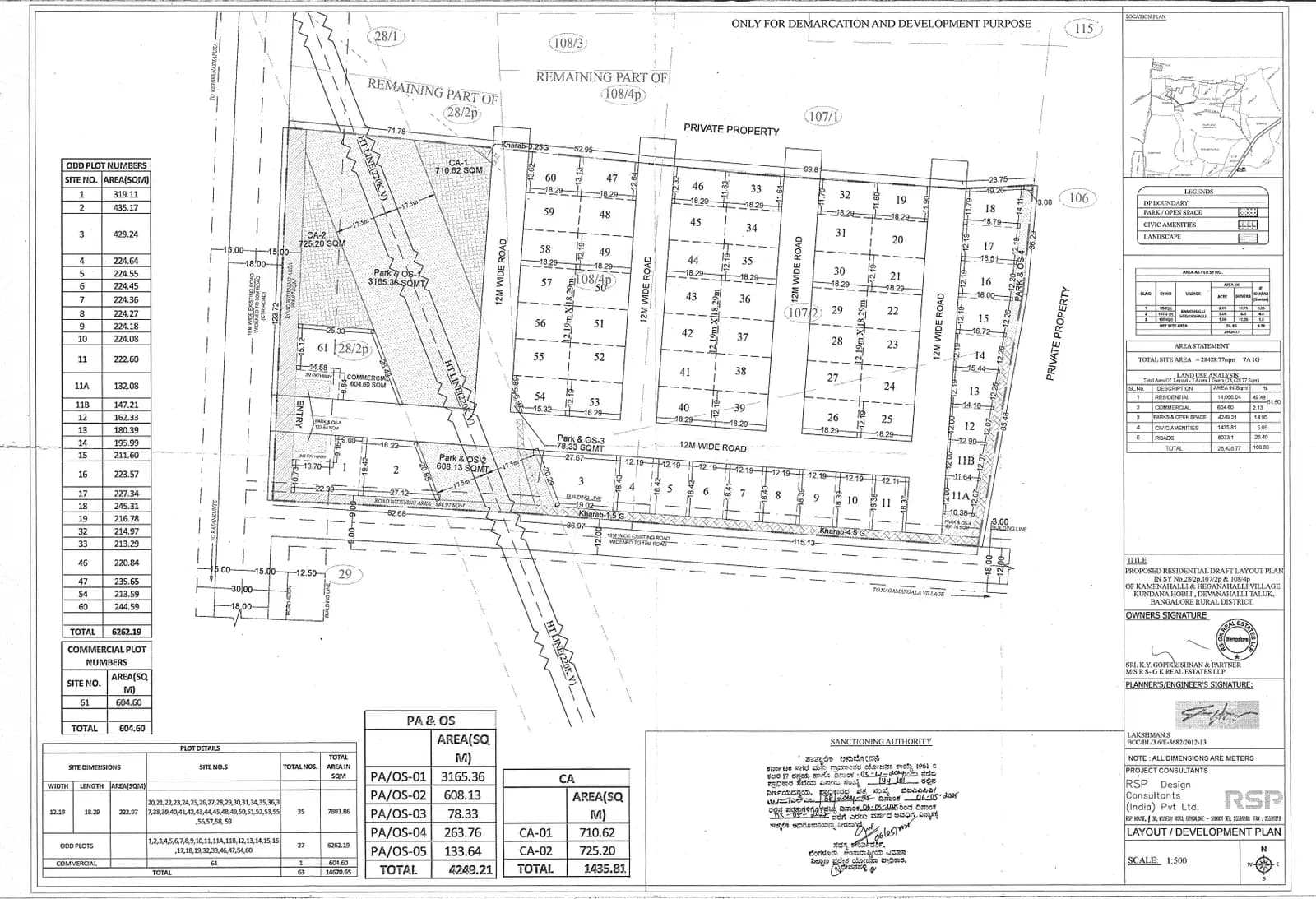 Fortius Good Earth: Approved Layout Plan/Demarcation Plan (filed with Karnataka RERA)
