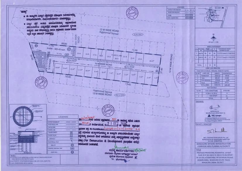 The Valley By Essem18: Approved Layout Plan/Demarcation Plan (filed with Karnataka RERA)