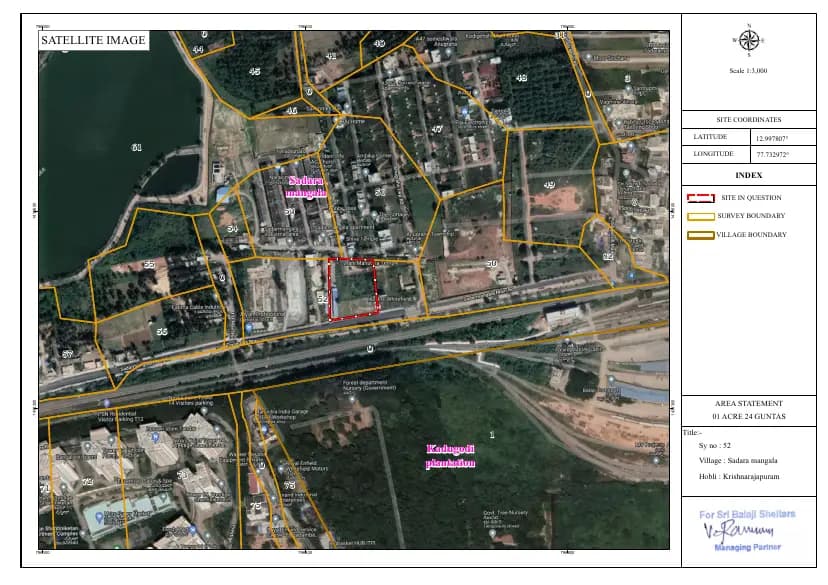 Sri Balaji Grand: Location demarcation Sadara Mangala.pdf (filed with Karnataka RERA)