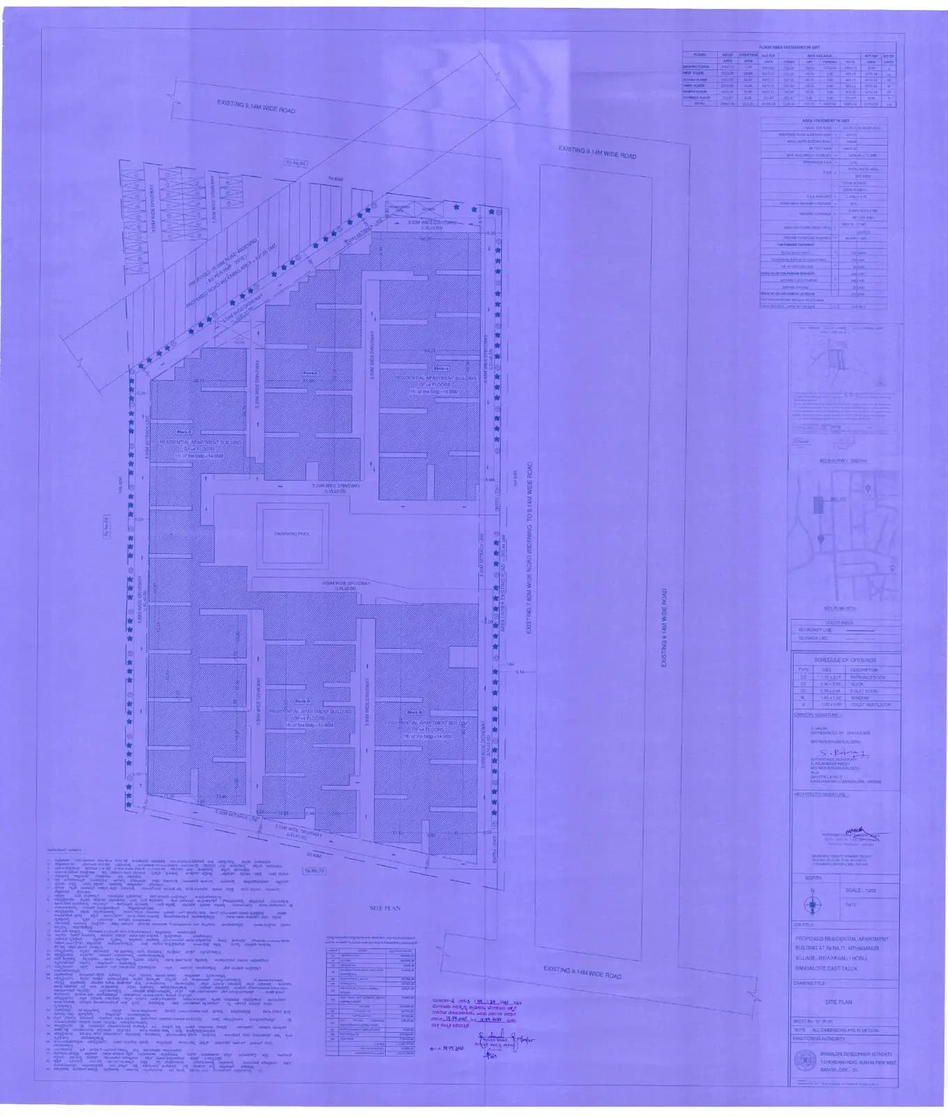 Radheshyam Karnasree Brindavan: Approved Building Plan, page 1 (filed with Karnataka RERA)