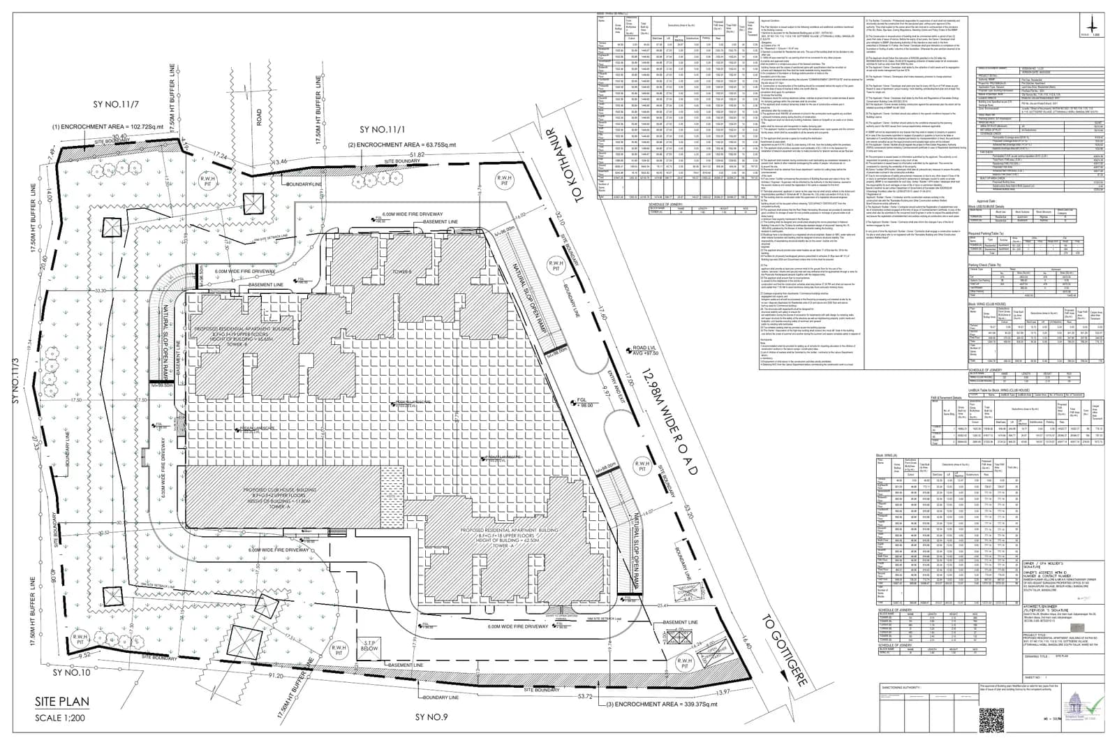 Courtyard By Vedanth Suraksha: Approved Building Plan, page 1 (filed with Karnataka RERA)