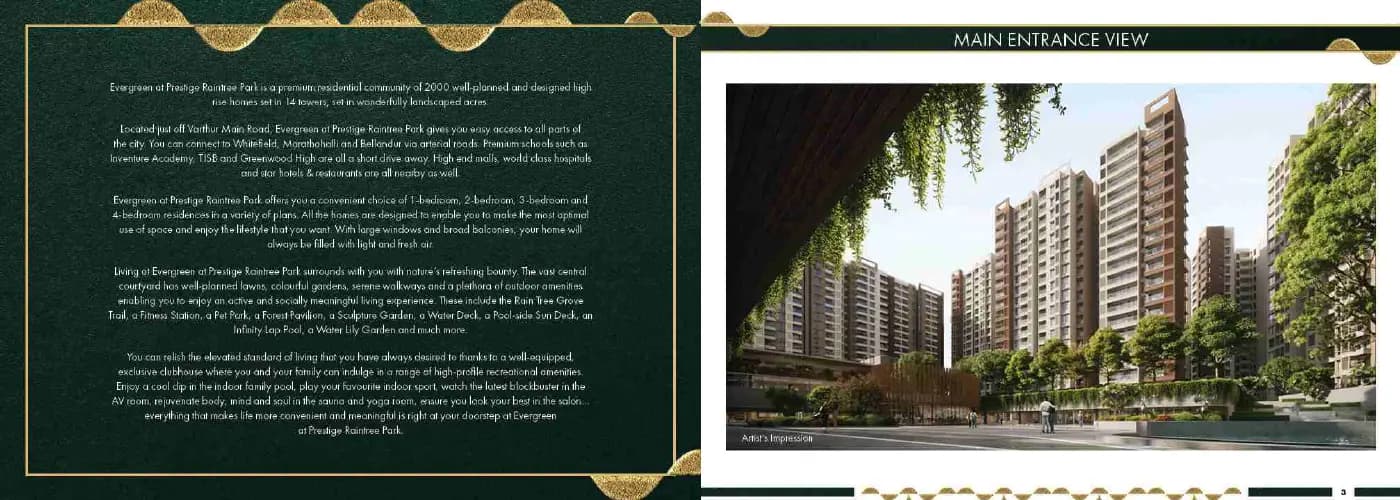 Evergreen @ Prestige Raintree Park: Brochure, page 2 (filed with Karnataka RERA)