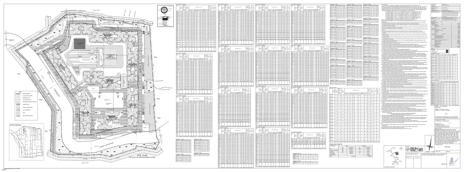 Evergreen @ Prestige Raintree Park: Approved Building Plan, page 1 (filed with Karnataka RERA)