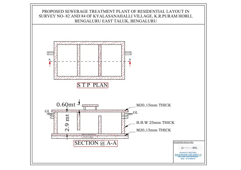 Unnathi Vaibhava: Layout plan & STP-Model2.pdf (filed with Karnataka RERA)
