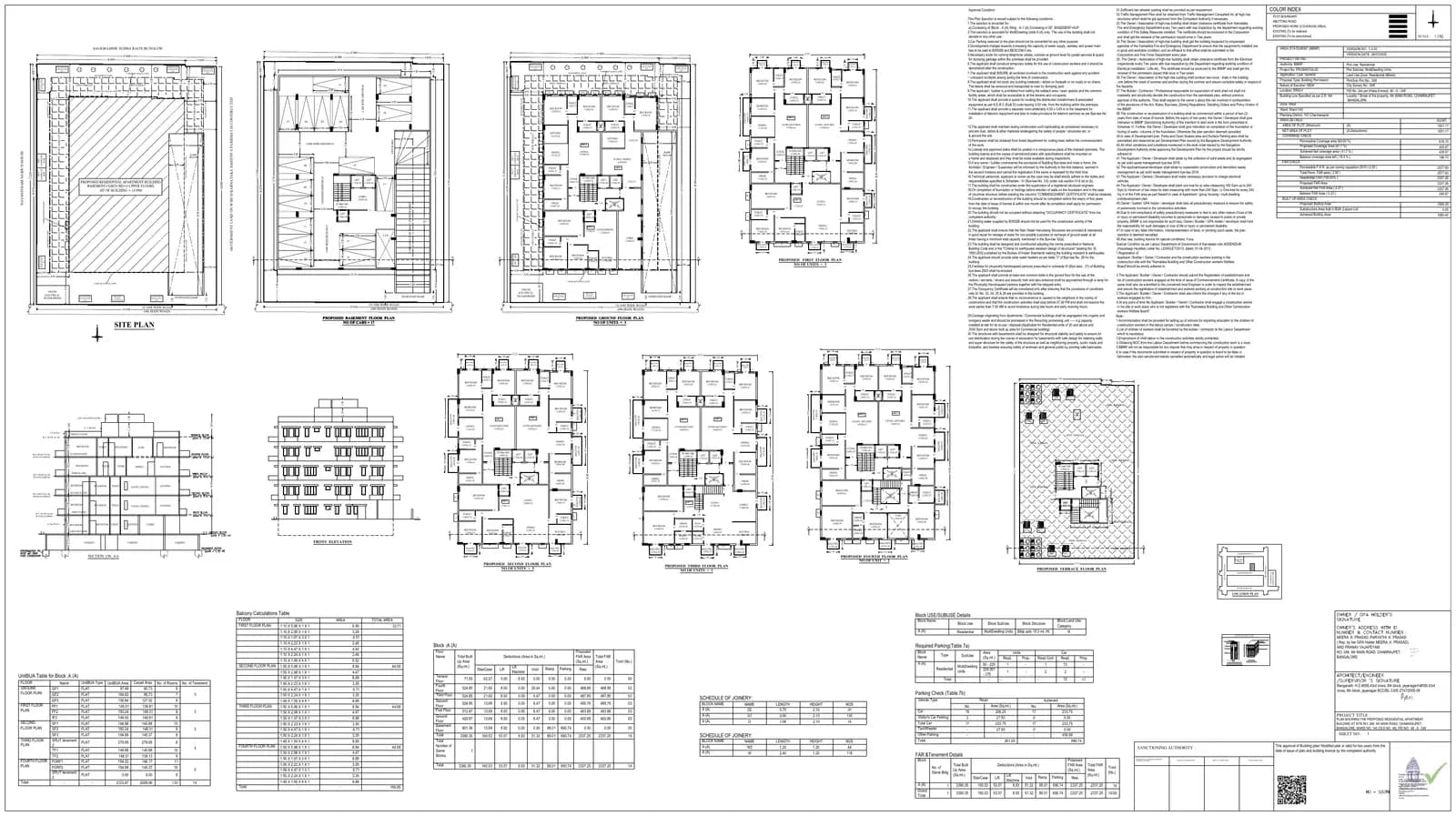 Srivatsav Jubilee Heritage: Approved Building Plan (filed with Karnataka RERA)
