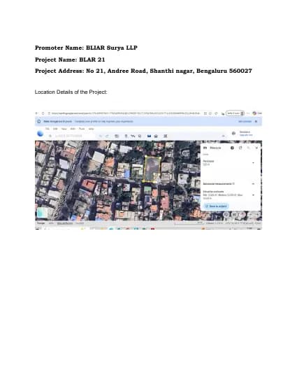 Blar 21: Location details with demarcation in Map.pdf (filed with Karnataka RERA)