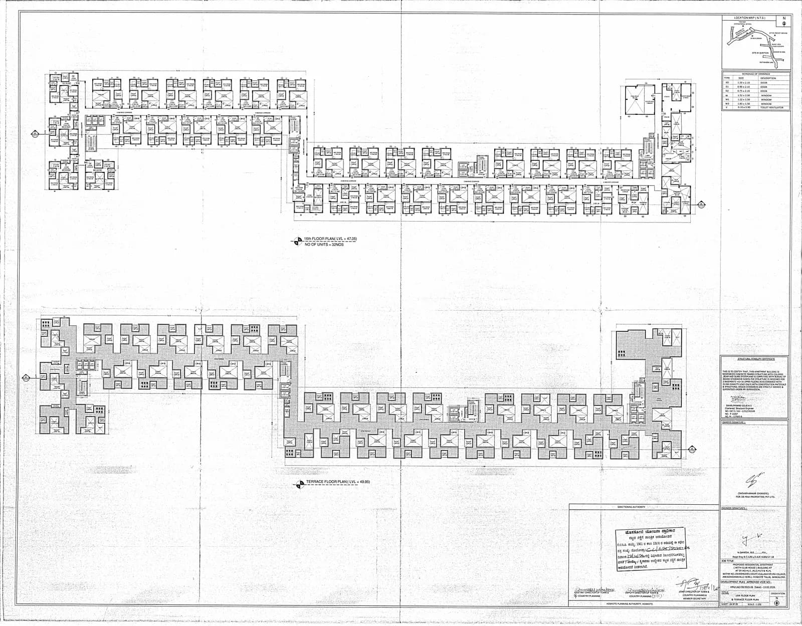 DS Max Skysampurn: 10 16th Floor and Terrace floor Plan (filed with Karnataka RERA)