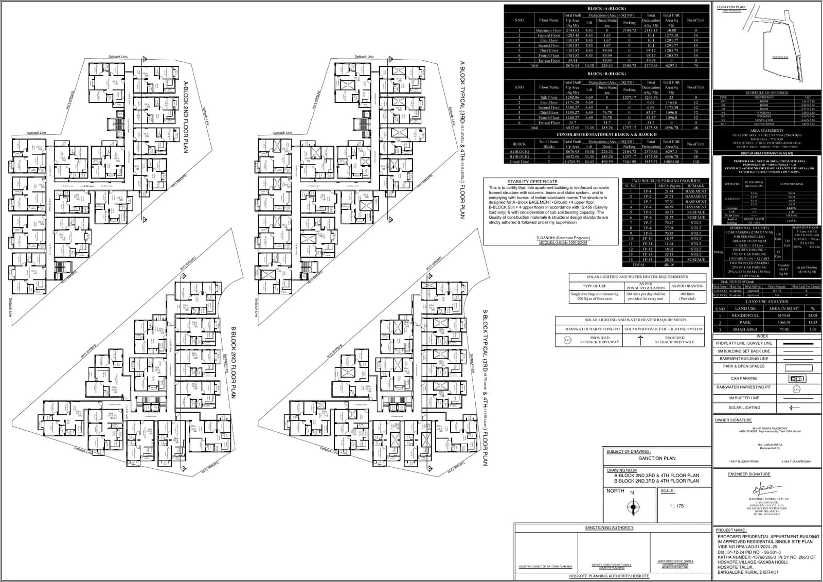 Urban Greens: 4 A and B Block 2, 3 and 4th Floor Plan.pdf, page 1 (filed with Karnataka RERA)
