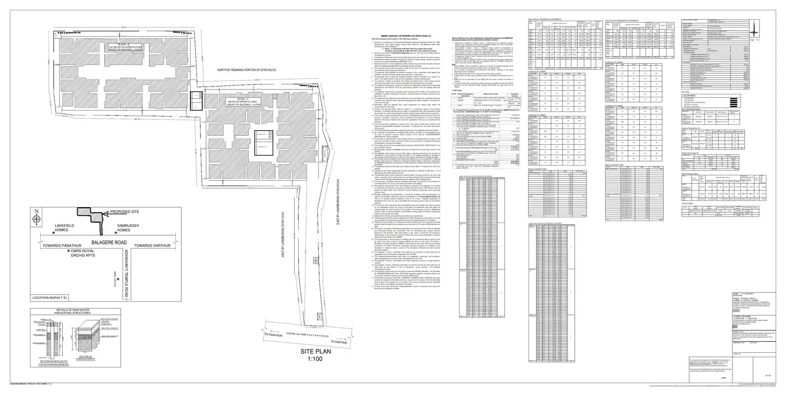 Neeladri Sarovaram: Approved Building/Plotting Plan, page 1 (filed with Karnataka RERA)