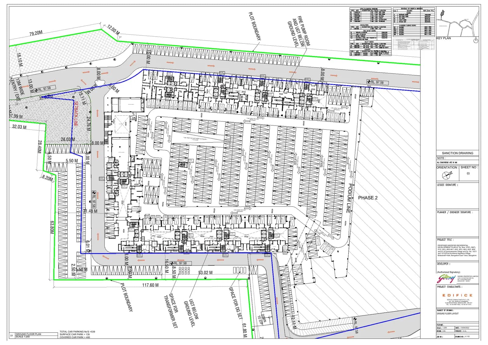Godrej Splendour: 3GROUND FLOOR PLAN (filed with Karnataka RERA)