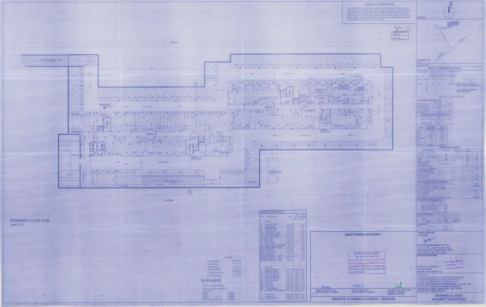 Sattva Bliss: Approved Layout Plan (filed with Karnataka RERA)